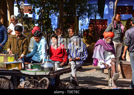 Indische Street Food, Bundi, Rajasthan, Indien Stockfoto