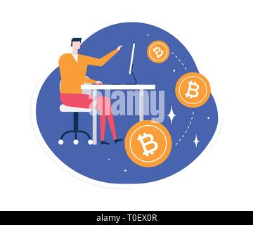 Cryptocurrency Konzept - flaches design Stil bunte Illustration Stock Vektor