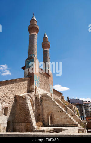 Die minarette der Gökmedrese oder Gök Medrese Sivas, Türkei Stockfoto
