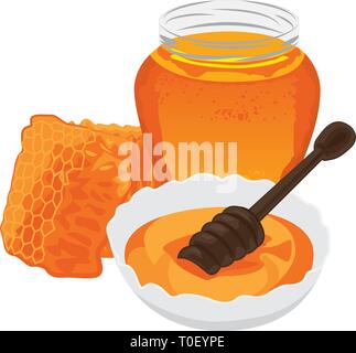 Honig. Vector Illustration. Weißer Hintergrund Stock Vektor