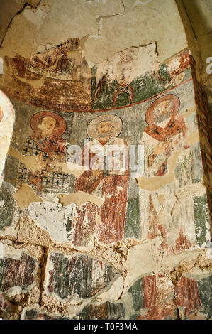 Bild des Erzengels georgisch-orthodoxen Kirche Innenraum georgischen Fresken der Apsis der Altar aus dem 10. Jahrhundert, Krikhi, Georgien Stockfoto