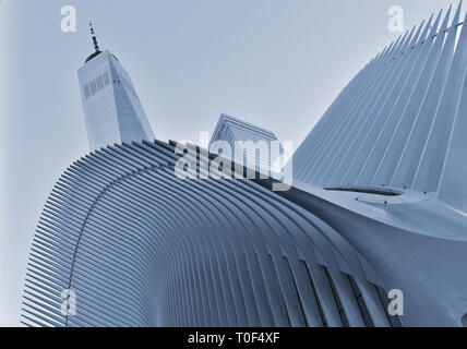 New York City, USA - Januar 6, 2019: Fragment des World Trade Center in Manhattan. Stockfoto