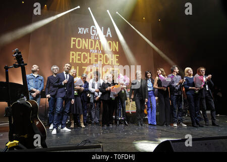 Paris, Frankreich. 18 Mär, 2019. Die Darsteller des XIV. Charity Gala gegen die Alzheimer Krankheit am Olympia am 18. März 2019 in Paris, Frankreich. Quelle: Bernard Menigault/Alamy leben Nachrichten Stockfoto