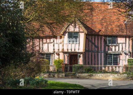 Nether Hall, ein Fachwerkbau im Dorf von Cavendish, Suffolk, England UK Stockfoto