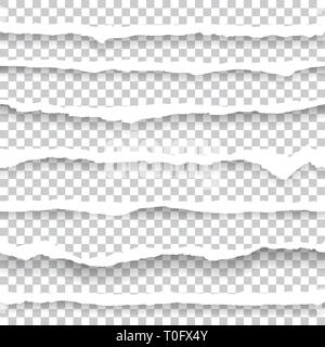 Zerrissenes Papier Kanten nahtlose horizontal Vector Illustration Stock Vektor