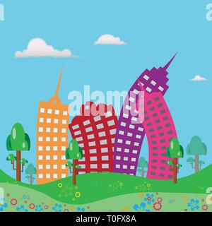 Abstrakte Tanz Häuser. Cut cartoon tanzen Häuser vector Abbildung 10 eps Stock Vektor