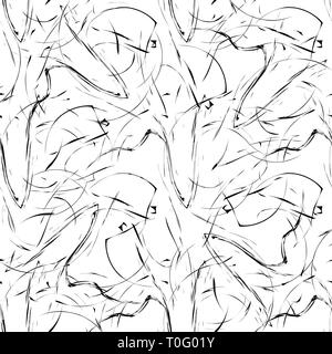 Chaotische Linien nahtlose, Random chaotisch Linien, verwischte Linien, Random chaotisch Linien asymmetrisches Muster Textur Vektor Art Illustration eps 10. Stock Vektor