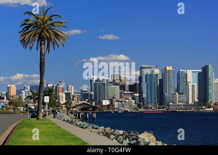 Skyline von Shelter Island, San Diego, Kalifornien, USA Stockfoto