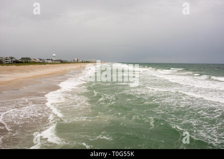 Ein stürmischer Tag in Wrightsville Beach, North Carolina. Stockfoto