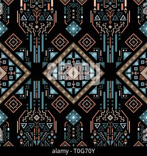Tribal aztec Nahtlose geometrische Muster Stock Vektor