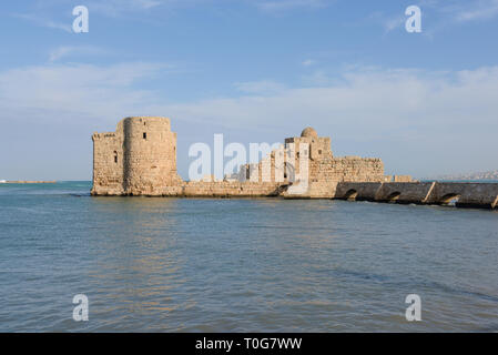 Saida (Sidon) Crusader Meer Schloss ist eine mittelalterliche Festung bauen während der Kreuzzüge in Saida, Libanon Stockfoto