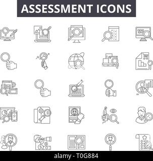 Bewertung Zeile für Symbole für Web und mobile Design. Editierbare Schlaganfall Anzeichen. Bewertung Entwurfskonzept Abbildungen Stock Vektor