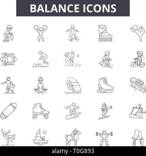Balance Zeile für Symbole für Web und mobile Design. Editierbare Schlaganfall Anzeichen. Balance Entwurfskonzept Abbildungen Stock Vektor
