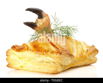 Lachs Fisch Filet in Blätterteig Stockfoto