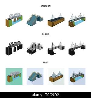 Brücke, modern, Fußgängerzone, montiert, Rock, Eisenbahn, Beton, Eisenbahn, lange, Ziegel, Fluss, Handläufe, montiert, Autobahn, Metall, Alte, Ufer, Spalte, Straße, Bau, Prop, Arch, Bahn, Bau, Bahn, Strom, Anschluss, entwerfen, konstruieren, side, Brückenbau, Architektur, Sehenswürdigkeiten, Struktur, Kreuzung, Sicht, Set, Vector, Icon, Illustration, isoliert, Sammlung, Element, Grafik, Vektor, Vektoren, Stock Vektor
