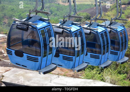 Kollam, Kerala, Indien - März 2, 2019: Seilbahn Stockfoto