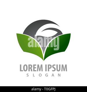 Grüne Buch blatt Konzept Design. Symbol grafische Vorlage element Stock Vektor