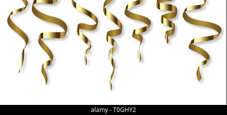 Set aus bunten Farbband für Feier oder Party Abbildung. Deko Vektorgrafiken isoliert. Element der Geburtstag oder Grußkarte, Urlaub oder anniver Stock Vektor