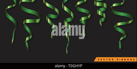 Set aus bunten Farbband für Feier oder Party Abbildung. Deko Vektorgrafiken isoliert. Element der Geburtstag oder Grußkarte, Urlaub oder anniver Stock Vektor