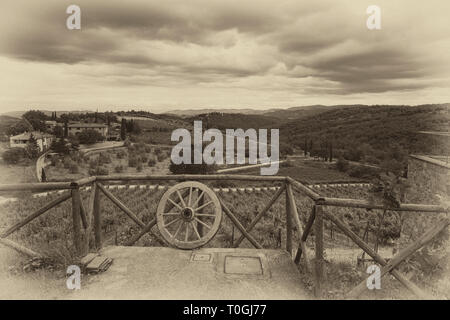 Ein Weingut in der Toskana, Italien. Stockfoto