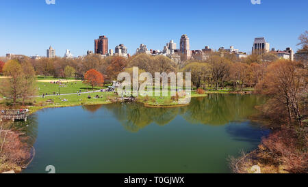 Der Central Park in New York - Schildkröte Teich Stockfoto