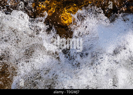 Nahaufnahme der sprudelnden Stromschnellen; Der Süden Arkansas River, in der Nähe der kleinen Bergstadt Salida, Colorado, USA Stockfoto