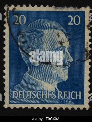 Ns-DEUTSCHLAND - ca. 1941. Briefmarke mit dem Porträt von Adolf Hitler ein deutscher Politiker und Führer der Nsdap 1933-1945. Stockfoto
