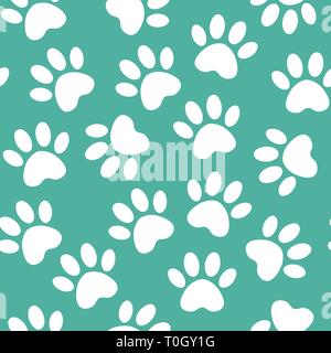 Hintergrund mit Schattenrissen von Katze oder Hund Platzbedarf. Vector Illustration animal paw-Pattern. Pfotenabdruck nahtlos. Stock Vektor