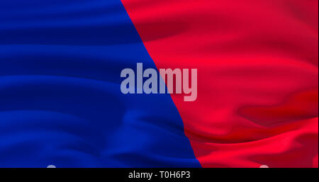 Flatternden Seide Flagge von Paris, in der französischen Hauptstadt. Paris Fahne im Wind, farbigen Hintergrund. 3D-Darstellung Stockfoto