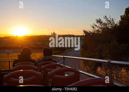 Blick vom Hop-on-Hop-off-Bus, Gozo Malta Stockfoto