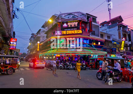 Street 136, Riverfront, Phnom Penh, Kambodscha, Asien Stockfoto