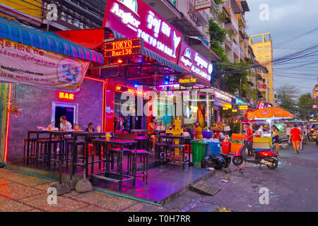 Street 136, Riverfront, Phnom Penh, Kambodscha, Asien Stockfoto