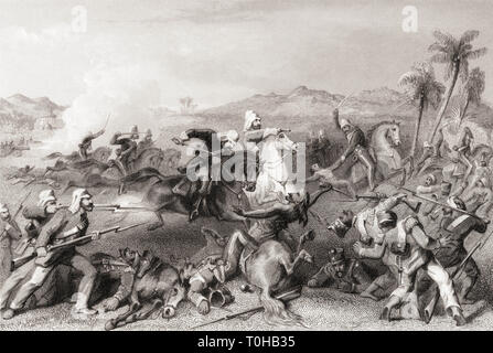 Auf Sealkote Meuterer durch unregelmäßige General Nicholson Kavallerie, Indien, Asien, 1857 Angriff Stockfoto