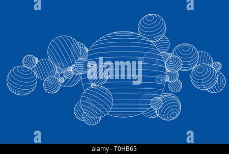 Abstract Gliederung Sphären Konzept. Vektor Stock Vektor
