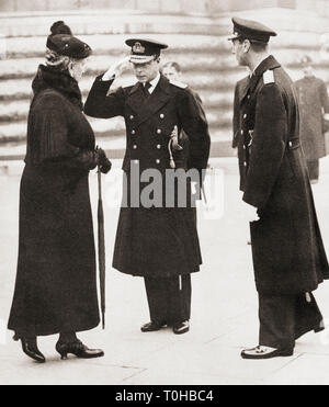 Alte vintage Foto von König Edward VIII. Grüßt Maria von Teck 1936 Stockfoto