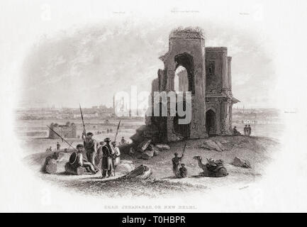 Altes altes altes Bild von Shah Jehanabad, Neu-Delhi, Indien, Asien Stockfoto