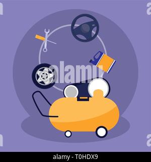 Kompressor der Mechaniker Symbol Vektor illustration Design Stock Vektor