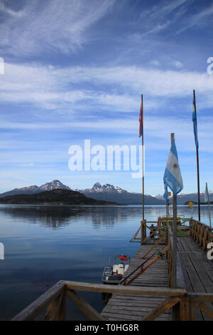 Blick auf die Bucht von Lapataia in Tierra del Fuego National Park, Argentinien. Stockfoto