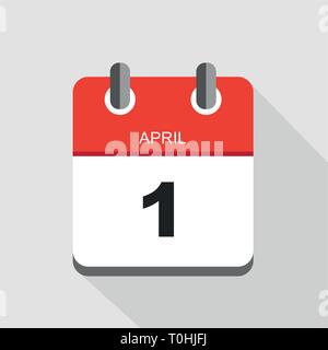 Rotes Symbol Kalender April Vector Illustration Stock Vektor