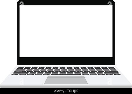 Laptop oder Notebook Computer flach Vektor für Anwendungen und Webseiten Stock Vektor