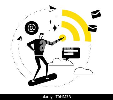 Kostenloses WLAN - flaches design Stil Vector Illustration Stock Vektor