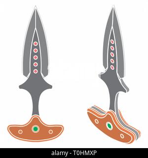 Push dagger gefärbt. Ohne Grenzen. Stock Vektor