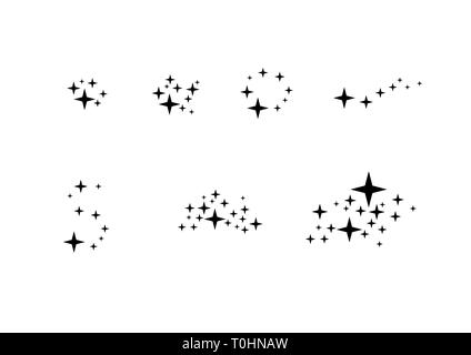 Der fallende Stern. Cloud der Sterne auf weißem Hintergrund. Vector Illustration. Meteoroid, Kometen, Asteroiden, Sterne Stock Vektor