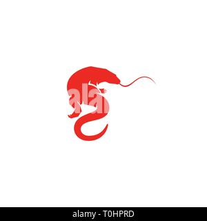 Komodo Konzeption Illustration Vektor Design vorlage. Geeignet für kreative Industrie, Multimedia, Entertainment, Ausbildungen, Shop, und alle damit verbundenen Busi Stock Vektor