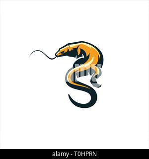 Komodo Farbkonzept illustration Vektor Design vorlage. Geeignet für kreative Industrie, Multimedia, Entertainment, Ausbildungen, Shop, und betreffen Stock Vektor