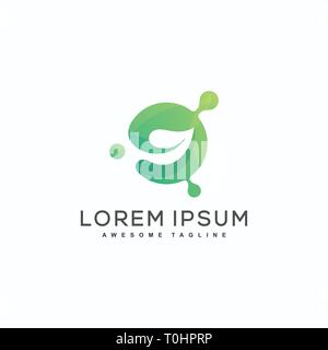 Abstrakte Leaf Tech illustration Vektor Design vorlage. Geeignet für kreative Industrie, Multimedia, Entertainment, Ausbildungen, Shop, und alle damit verbundenen b Stock Vektor