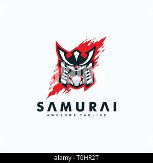 Abstrakte Samurai Konzeption Illustration Vektor Design vorlage. Geeignet für kreative Industrie, Multimedia, Entertainment, Ausbildungen, Shop, und alle rel Stock Vektor