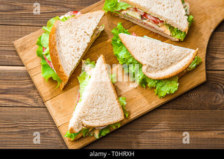 Foto oben auf Sandwiches Stockfoto