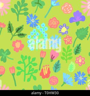 Einfache Blumen seamlessn Muster. Vector Illustration. Stock Vektor