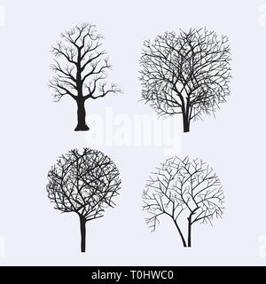 Baum Silhouetten für Design Stock Vektor